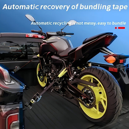 Heavy Duty Auto Self-Retracting Ratchet Tie Down Straps 2-Pack – 10 Ft Cargo Straps for Truck, Trailer, Motorcycle & Moving, Independence Day & Men’s Gift