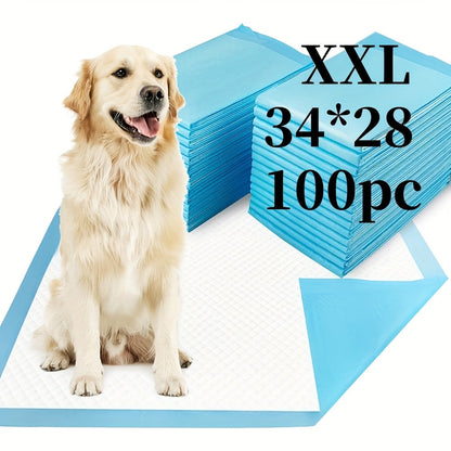 XXXL Disposable Dog Pee Pads 6-Layer Super Absorbent - Waterproof Odor-Resistant Training Pads for Small Large and Elderly Dogs, Bulk 80 & 100 Count, Leak-Proof Puppy Potty Pads