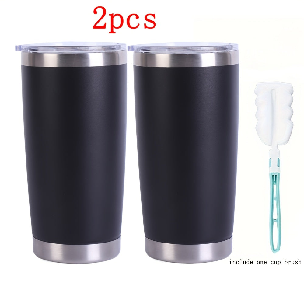 20oz Stainless Steel Insulated Tumbler 2-Pack – Double Wall Vacuum Travel Mug with Lid, BPA Free, Wholesale Blanks for Vinyl DIY, Wedding Favors, Bridesmaid Gifts, Graduation & Corporate Giveaways – Black, Pink, Blue, White