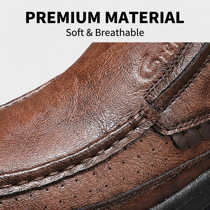 GREKS Men's Hand Stitched Slip-On Ankle Boots Casual Moccasin Chukka Loafers Non-Slip Sole for Outdoor Hiking Driving Daily Wear – Comfortable Lightweight Men's Shoes