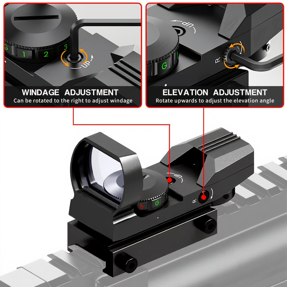 33mm Red Green Dot Sight – 4 Reticle Modes, 5 Brightness Settings, Parallax-Free Ultralight Rail Mount Scope for Rifles Shotguns Carbines, Hunting Target Shooting Tactical Use, CR2032 Battery Included