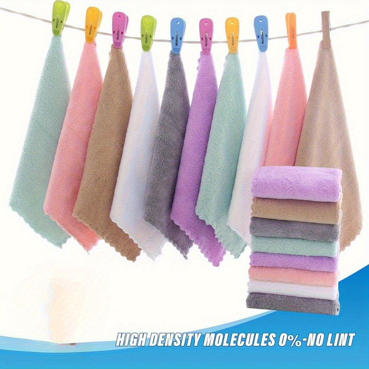 40-Pack Cleaning Cloths Soft Absorbent Household Rags 9.4x9.4 Inch | Multi-Purpose Square Towels Kitchen Bathroom Car Cleaning | Reusable Washable Random Colors | Bulk Value Pack | Gift for Mom