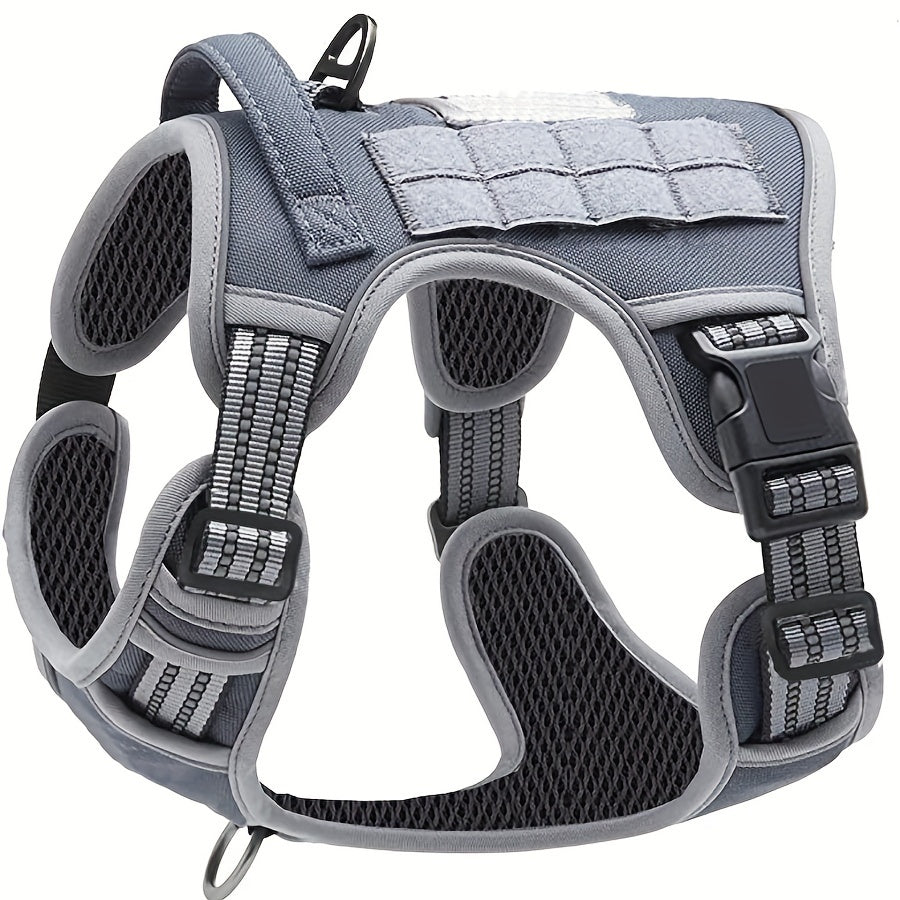 Reflective No-Pull Dog Harness with Control Handle – Military Tactical Vest for Training & Service Dogs, Sizes S-XL, Durable Polyester, Adjustable Fit for Medium & Large Dogs