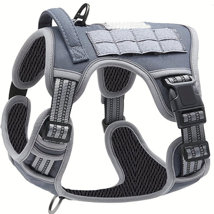 Reflective No-Pull Dog Harness with Control Handle – Military Tactical Vest for Training & Service Dogs, Sizes S-XL, Durable Polyester, Adjustable Fit for Medium & Large Dogs