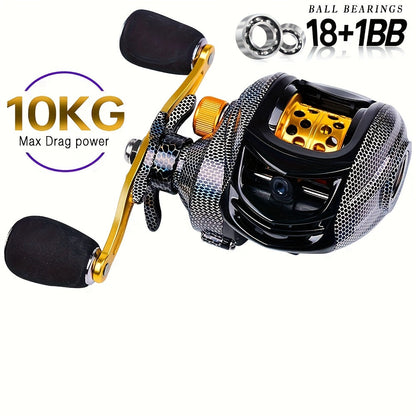 Baitcasting Fishing Reel Ultra-Lightweight Magnetic Brake System 22LB Max Drag – Freshwater & Saltwater Ergonomic Low-Profile Casting Reel, Left & Right Hand, Smooth Gear Ratio