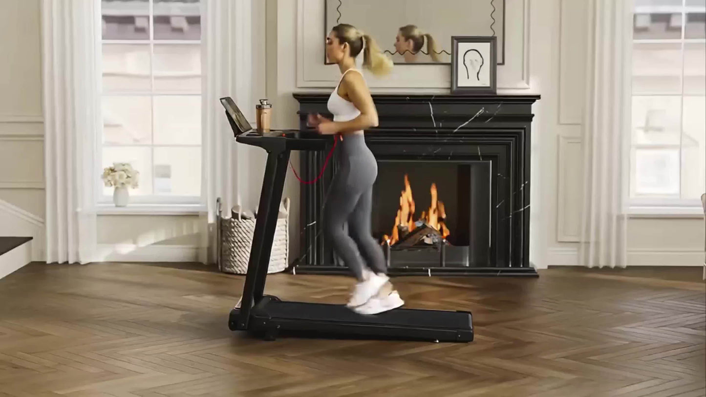 3-in-1 Foldable Treadmill with 14% Incline – Portable Home Treadmill with Handle, 300 LBS Capacity, 3.0HP Quiet Motor, Walk Jog Run Modes, Compact Walking Pad for Home Gym