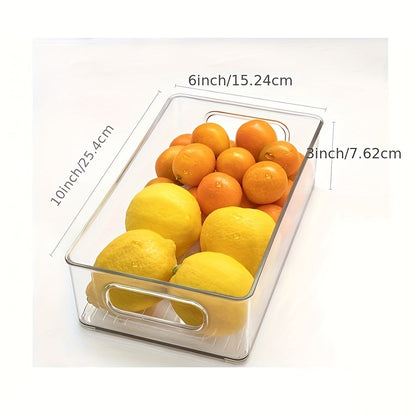 Refrigerator Organizer Bins 6-Pack Clear Stackable Food Storage Bins for Fridge, Freezer, Kitchen Cabinet & Pantry Organization, 10" Transparent Upgraded Thick Plastic Bins for Bathroom & Bedroom