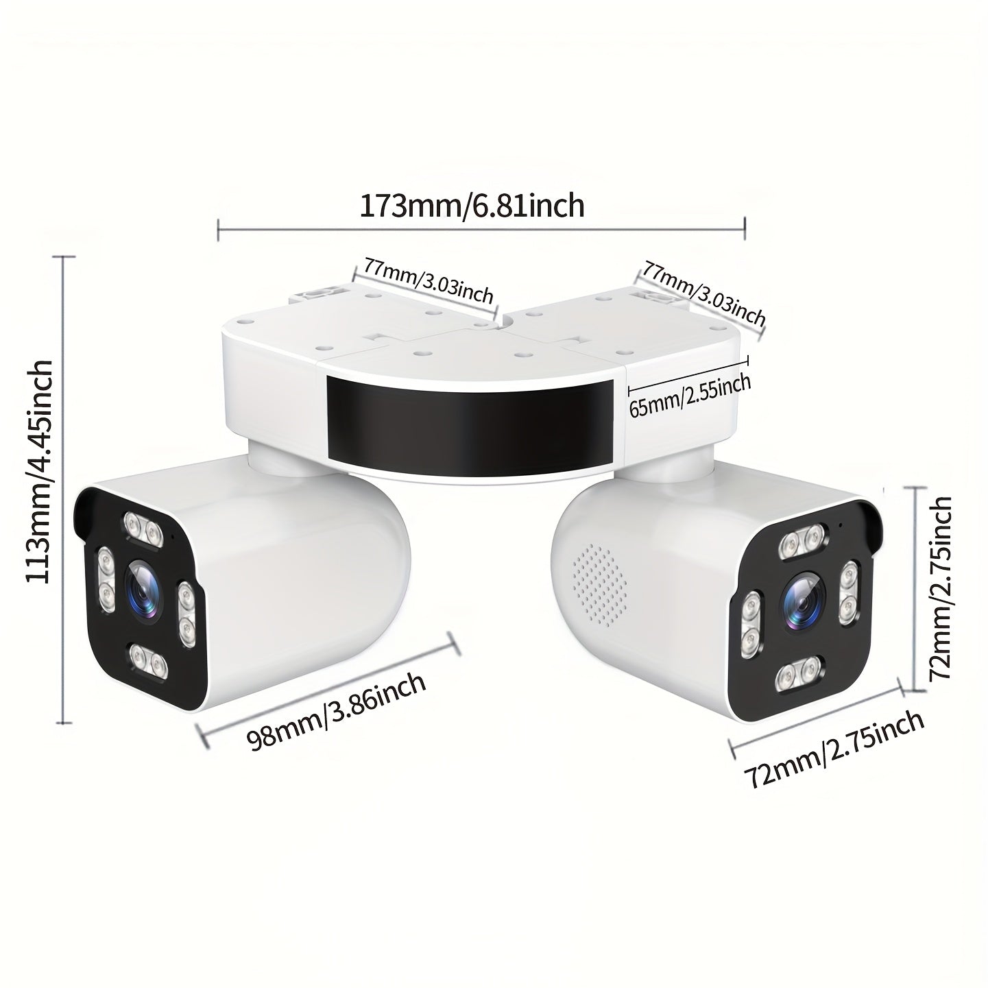 8MP Dual Lens PTZ WiFi Security Camera Outdoor Indoor 360° Panoramic Full Color Night Vision Waterproof Corner Wall Mount – Wired Wireless Smart Home Surveillance Camera for Home Business