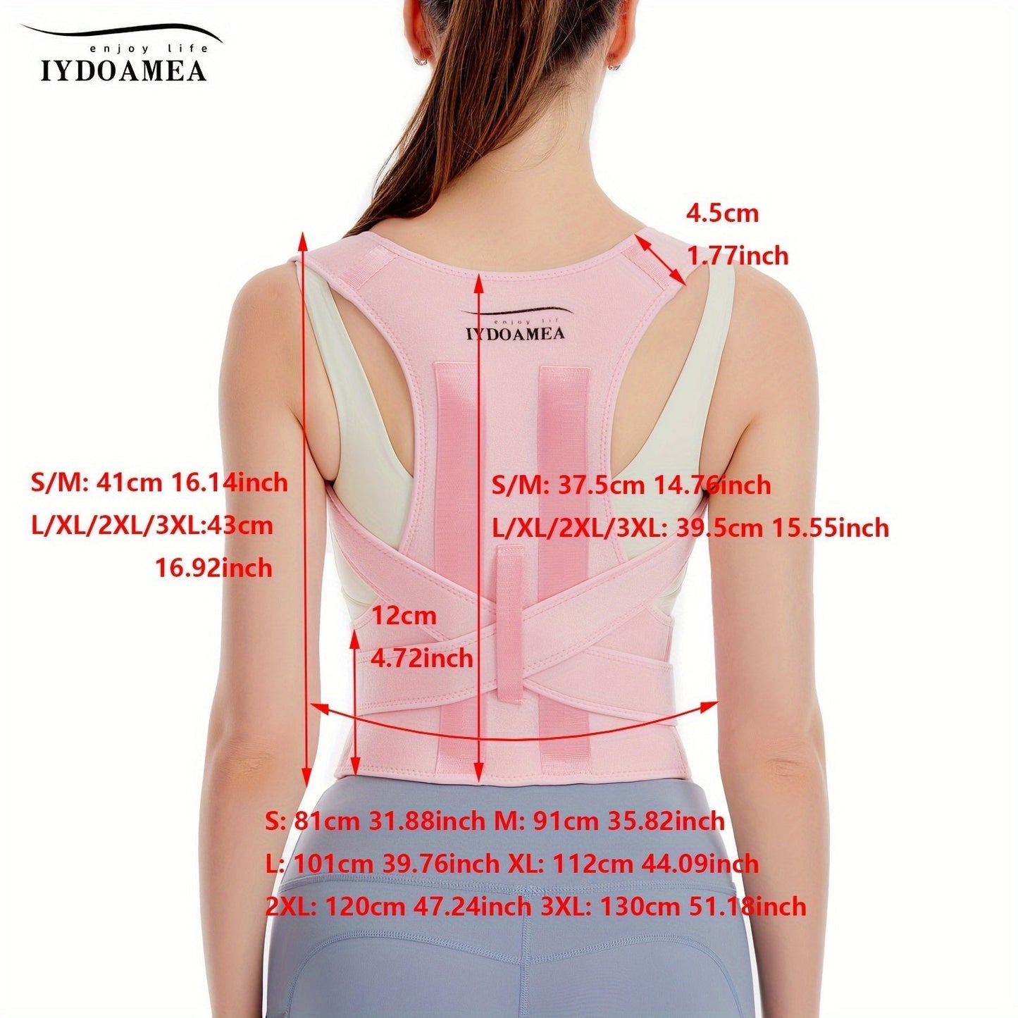 Posture Corrector Back Brace for Women & Men – Adjustable Breathable Shoulder Lumbar Support Straightener Belt for Upper & Lower Back Pain Relief, Waist 25–29 Inch