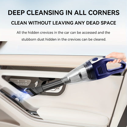 Cordless Handheld Vacuum Cleaner 5000Pa Strong Suction USB Rechargeable Portable Wireless Vacuum for Car Interior, Home, Office & Pet Hair – 40dB Low Noise, 2000mAh Battery, One-Click Dust Empty