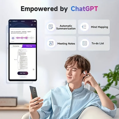AI Translation Headset Bone Conduction Wireless Real-Time Translation 156 Languages 6-Mic Noise Cancellation Touch Control Deep Bass USB Charging – MIMIDI