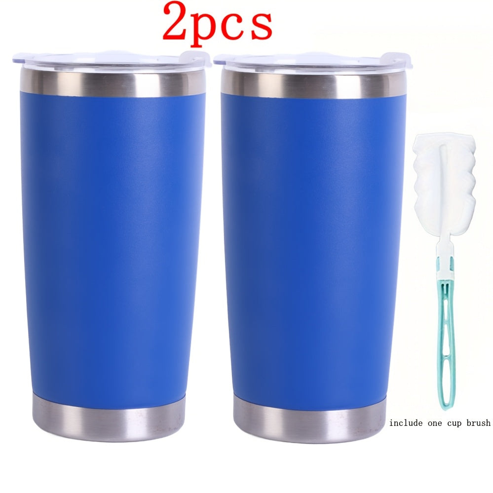 20oz Stainless Steel Insulated Tumbler 2-Pack – Double Wall Vacuum Travel Mug with Lid, BPA Free, Wholesale Blanks for Vinyl DIY, Wedding Favors, Bridesmaid Gifts, Graduation & Corporate Giveaways – Black, Pink, Blue, White