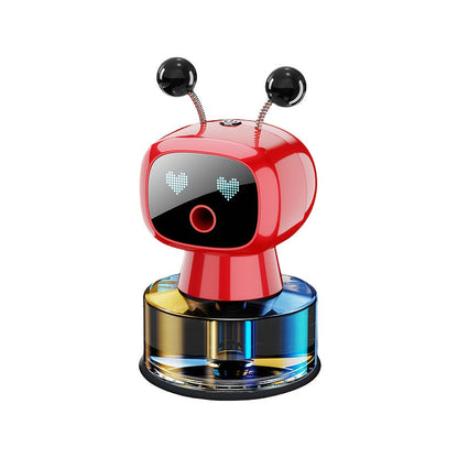 Robot Smart Car Air Freshener USB Rechargeable Auto Spray AI Expression Display 4 Scent Levels – Automatic Fragrance Diffuser Car Decoration Gift Black Blue Red Green