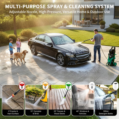 4500 PSI Electric Pressure Washer 3.2 GPM – with Foam Cannon, 4 Quick-Connect Nozzles, Inlet Hose & Filter for Car, Fence, Driveway & Home Cleaning