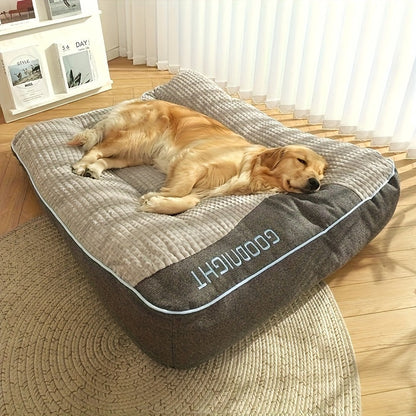 Luxury Plaid Pet Futon Sofa Bed for Medium & Large Dogs and Cats – All-Season Soft Polyester Fill, Non-Slip Bottom, Perfect for Golden Retrievers, Includes Bonus Toy Balls, Cozy Dog Couch Bed