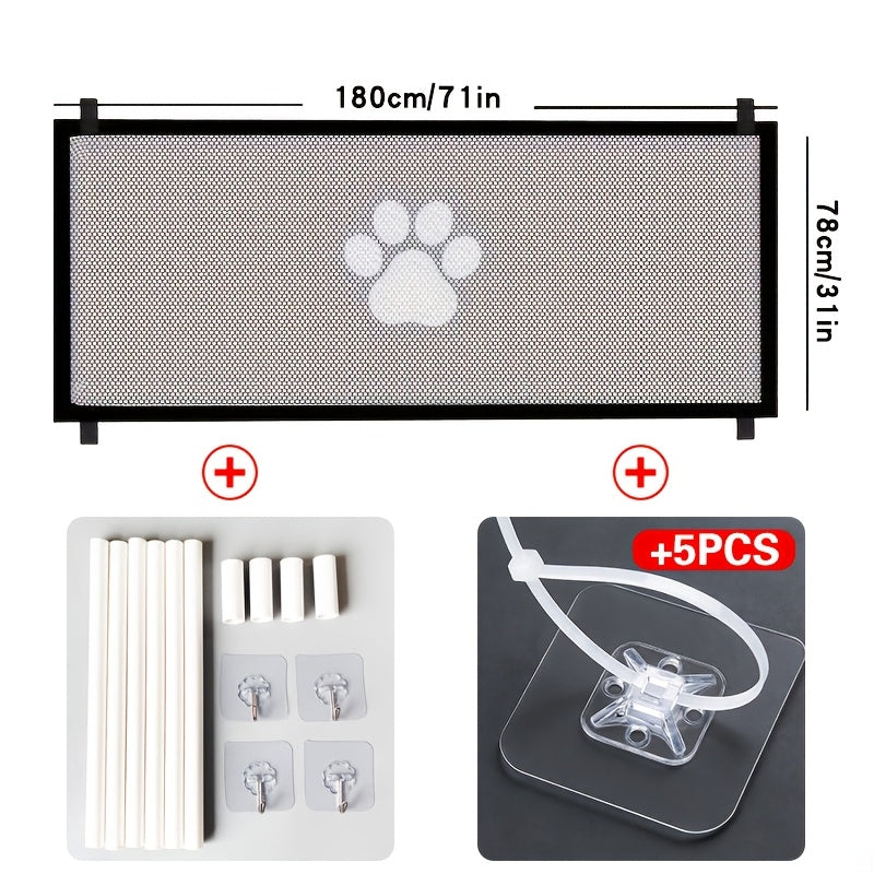 Portable Folding Pet Gate Dog Safety Barrier Fence – Foldable Mesh Isolation Net for Indoor Doorways, Stairs & Rooms, Available in Small & Large Sizes