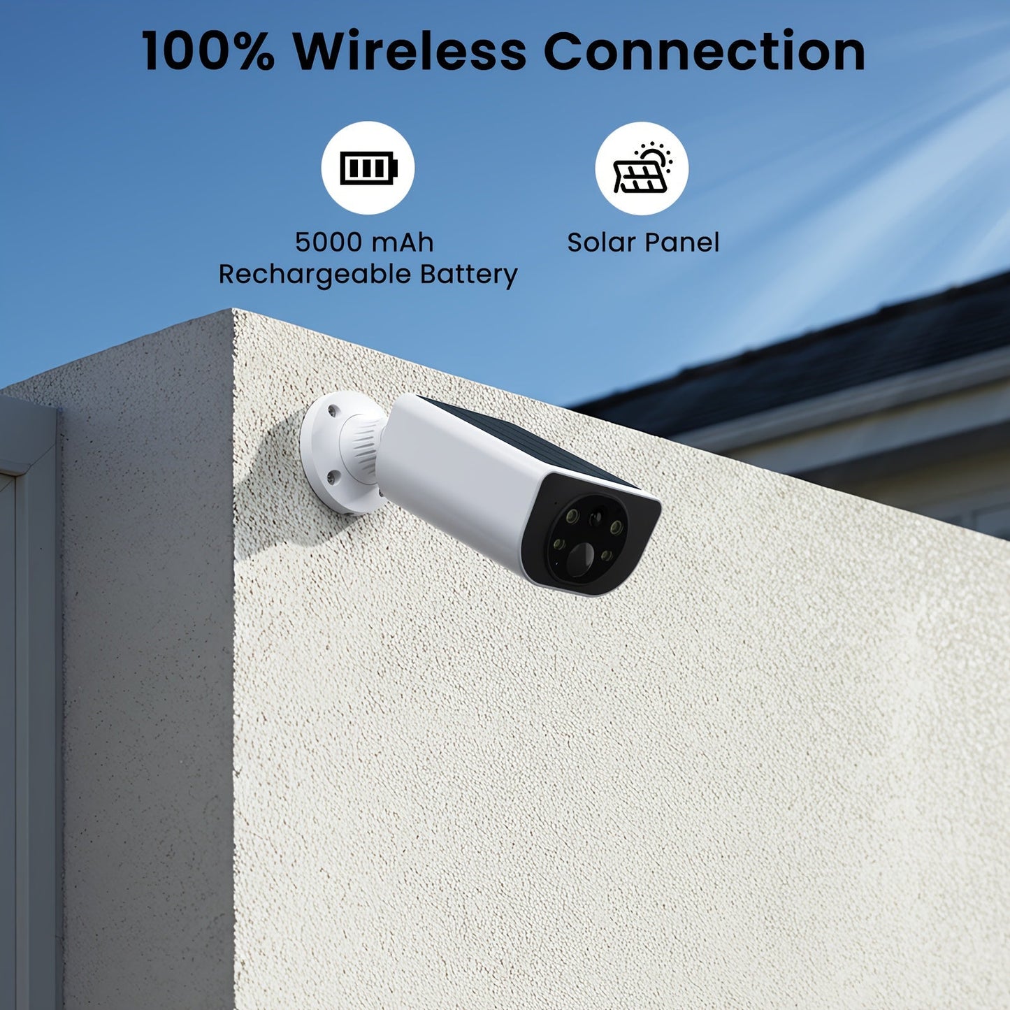 Wansview Solar Security Camera Outdoor Wireless 2K HD – Color & Infrared Night Vision, PIR AI Motion Detection, Two-Way Audio, IP65, SD Card & Cloud Storage, Alexa & Google Home Compatible, 1-4 Pack