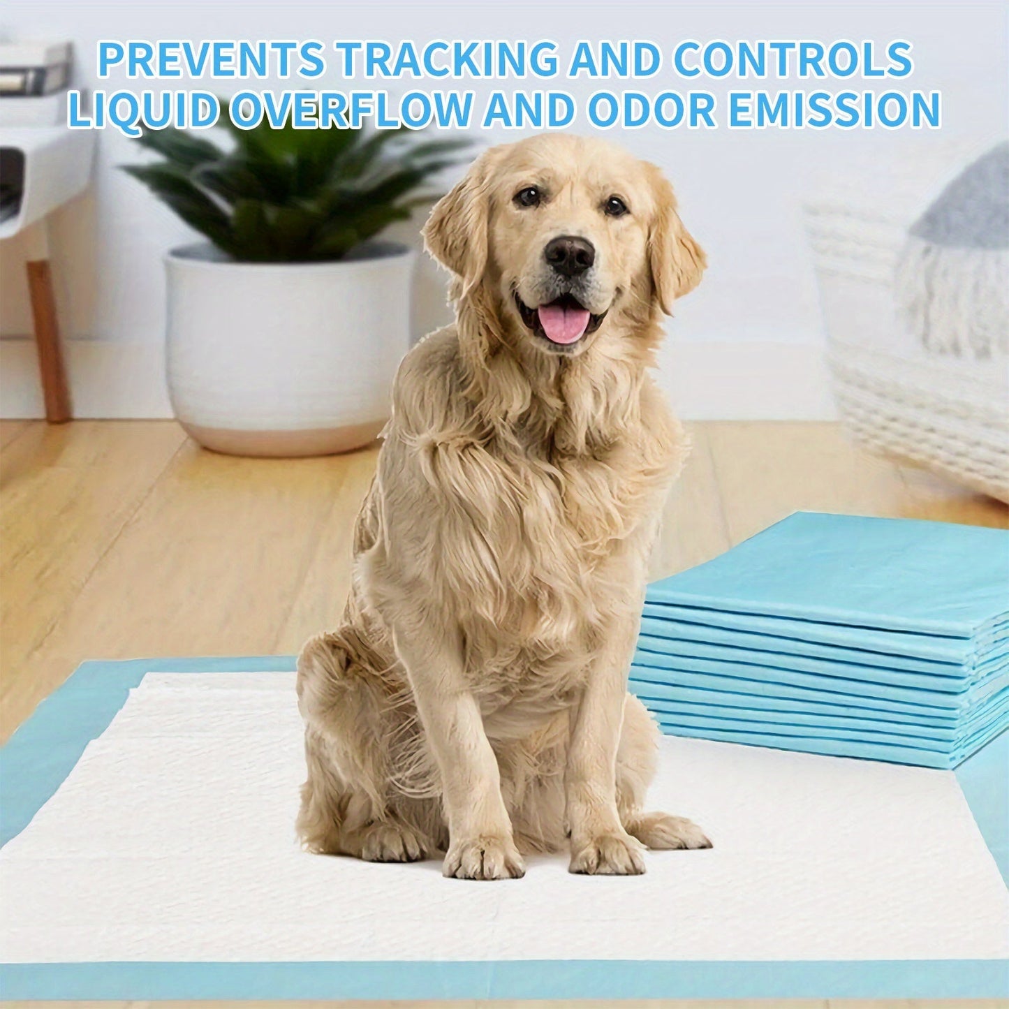 Extra Large Dog Pee Pads 6X Thicker Super Absorbent Leak-Proof Quick-Dry Puppy Training Pads Odor Control 28x34 Inch 50-200 Count Home Camping Pet Toilet
