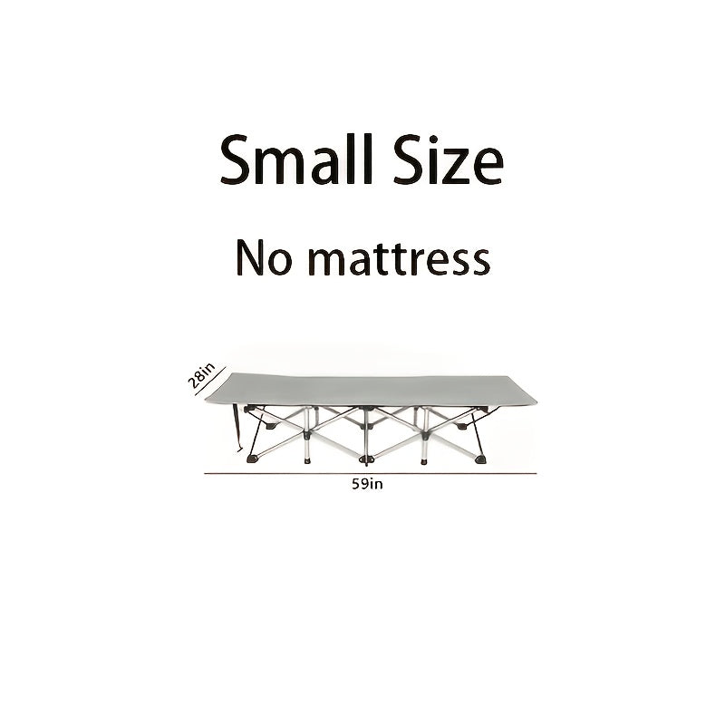 Portable Folding Camping Cot for Adults - Double Layer Oxford Fabric, Heavy Duty 500/600/700 LBS, Foldable Outdoor Camping Bed with Carrying Case for Beach, Nap, Travel, Black & Gray