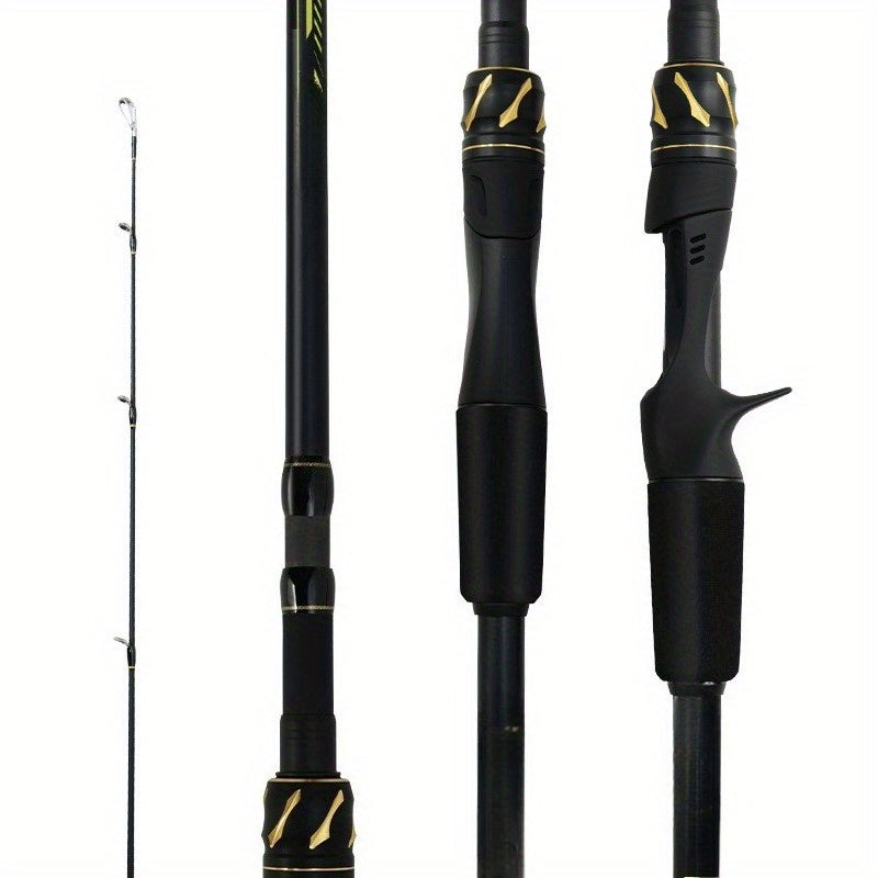 Carbon Fiber Fishing Rod Casting & Spinning – Sensitive Tip, Comfortable Grip, Large Guide Rings for Bass & Trout, Freshwater & Saltwater – 165cm / 180cm / 210cm, Modern Black Stripe Design, Perfect Fishing Gift