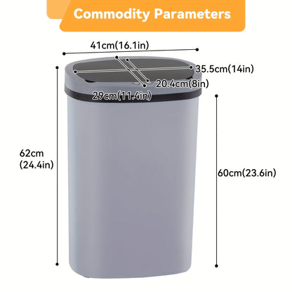 13 Gallon Touchless Trash Can 50L Automatic Motion Sensor Garbage Can Stainless Steel & Plastic for Kitchen Office Bedroom Living Room – 11 Colors