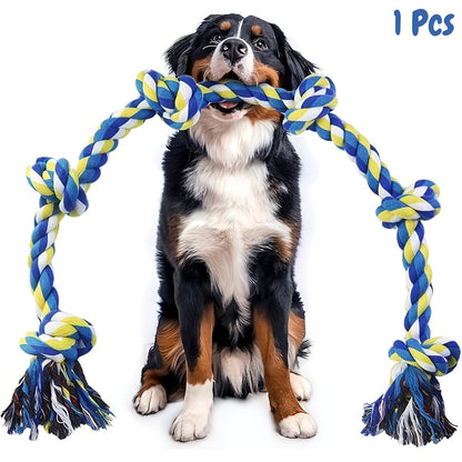 Unbreakable 6-Section Dog Rope Chew Toy – Heavy Duty Tug of War Rope for Medium & Large Dogs Over 80 lbs, Teeth Cleaning Dental Floss Fibers, Non-Toxic Safe Chew Toy for Aggressive Chewers