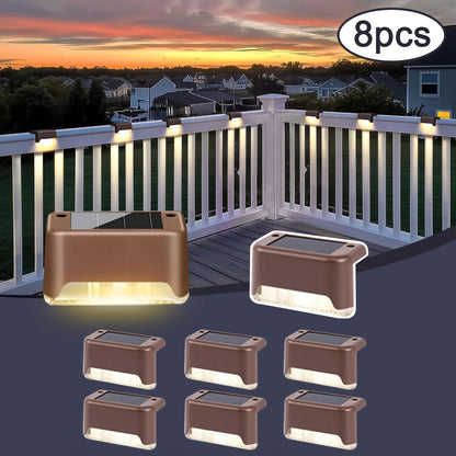 Solar Deck Lights Outdoor Waterproof LED Step Stair Fence Lights 8 16 32 Pack Auto Dusk to Dawn 800mAh Warm White Solar Powered Pathway Patio Garden Driveway Yard Wall Lighting