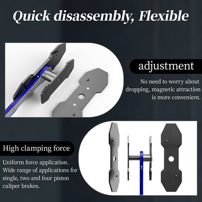 Brake Caliper Press Tool with 360° Swing Ratchet – Piston Spreader Pad & Hand Wrench Expander for Single, Twin & Quad Piston Disc Brake Calipers, Alloy Steel, Universal Fit for Cars & Trucks