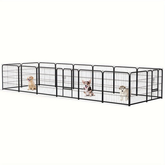 Dog Playpen 8 or 16 Panel Pet Exercise Pen 24/32/40 Inch Tall – Foldable Indoor Outdoor Dog Fence for Large Medium Small Dogs & Puppies