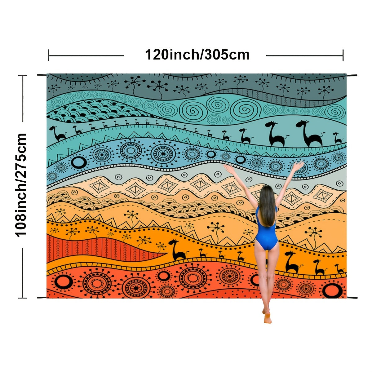 Sandproof Beach Blanket Oversized Up to 108x120 Inches – Quick Dry Lightweight Sand Free Mat for Beach Camping Picnic Travel, 8 Styles, Fits 2-10 Adults
