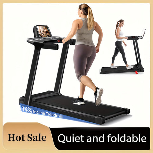 3-in-1 Foldable Treadmill with 14% Incline – Portable Home Treadmill with Handle, 300 LBS Capacity, 3.0HP Quiet Motor, Walk Jog Run Modes, Compact Walking Pad for Home Gym