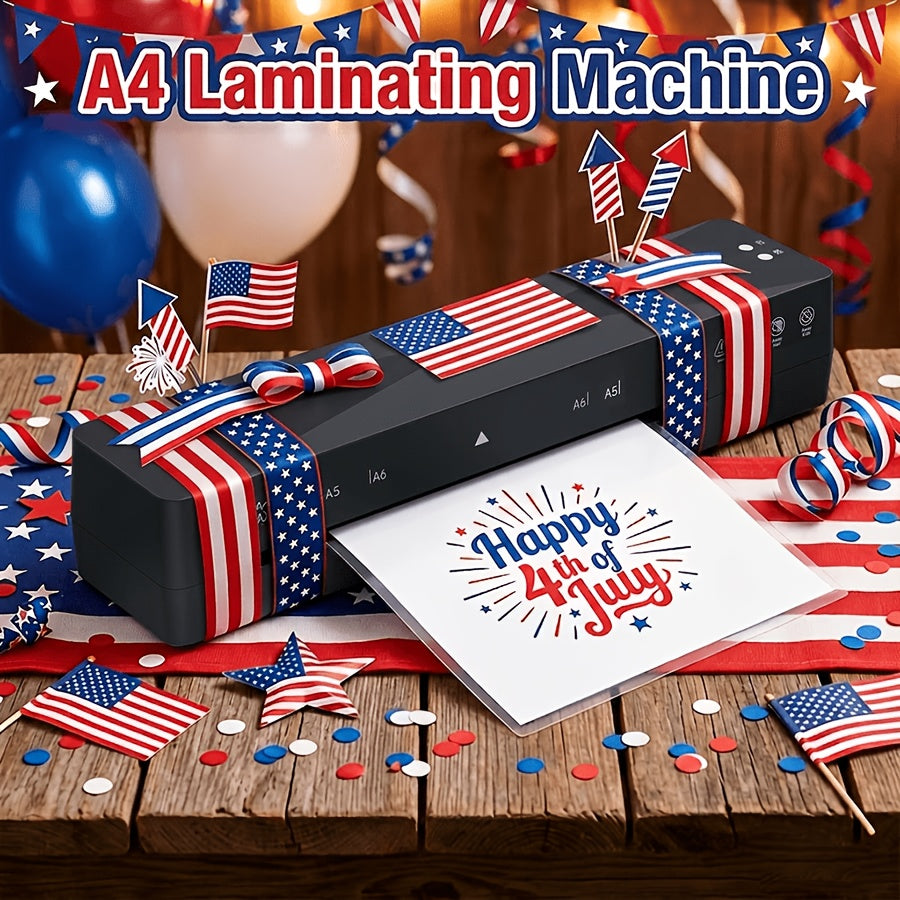 A4 Thermal Laminator Machine 9 Inch Wide - 4 in 1 Hot & Cold Laminating with 10 Pouches Included, Fast Warm-Up, Bubble-Free for Office, School, Home & Business Use