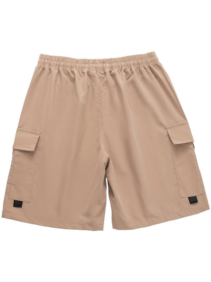 Men's Cargo Shorts 4-Pack Quick-Dry Multi-Pocket Elastic Drawstring Waist Loose Fit Workout Shorts for Gym Fitness Golf Outdoor Activities – Breathable Lightweight Casual Workwear S-XXXL