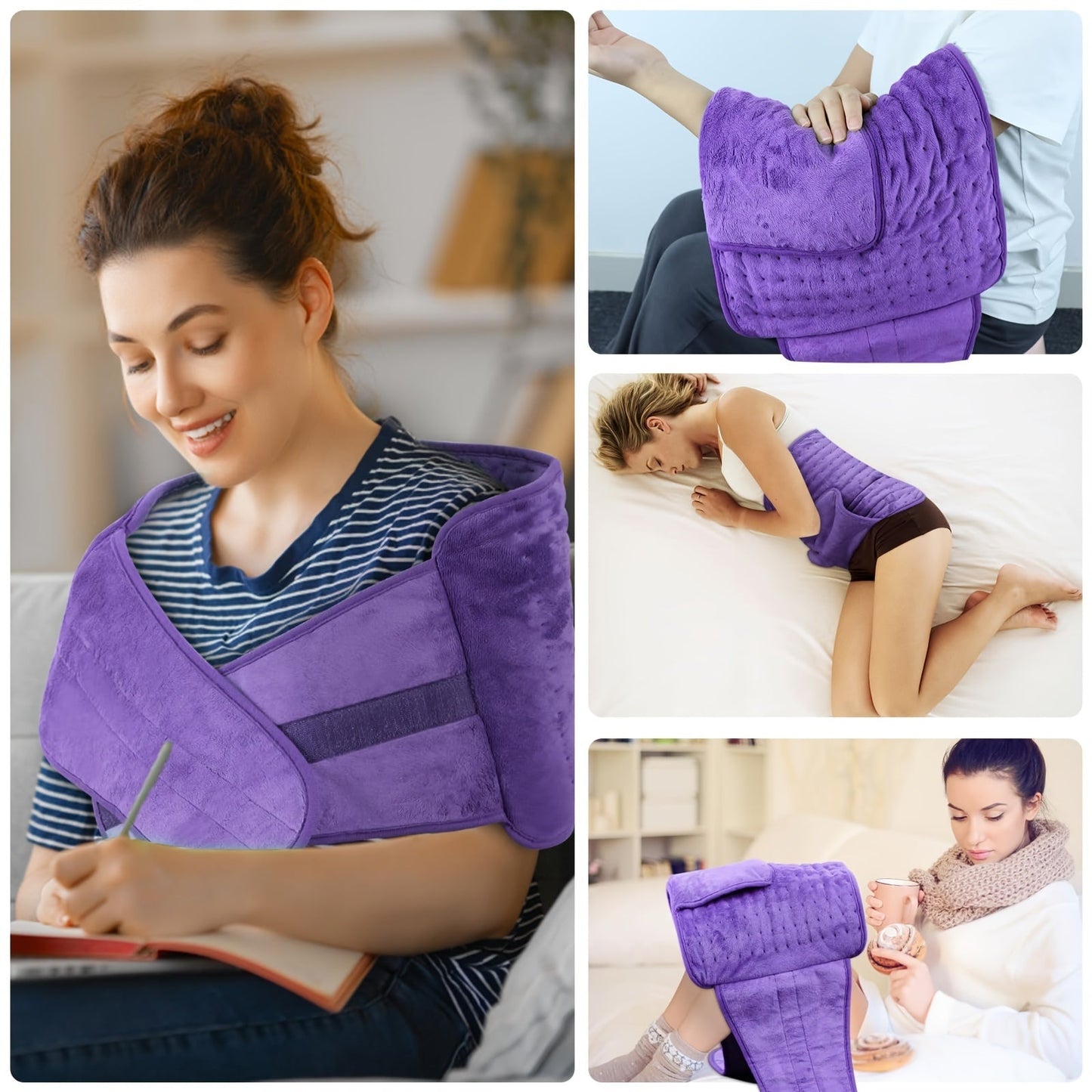Electric Heating Belt for Back Pain Relief 12x24 Inch – 6 Heat Levels 104-149°F, 6-Hour Auto Shutoff, 4 Timers, Adjustable 24-45 Inch Waist, Washable Heated Waist Pad for Men and Women