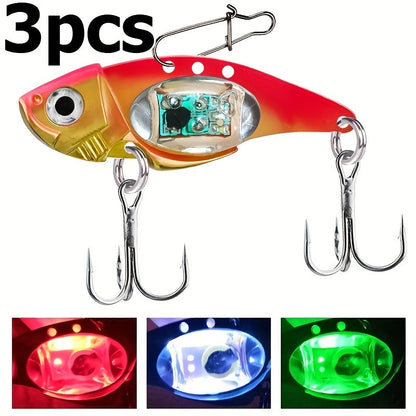 Electronic Fish Shaped Fishing Lure with LED Light, Sound & Vibration – Aluminum Alloy Bait Attracts Fish from 500 Meters, Outdoor Fishing Equipment for Bass, Saltwater & Freshwater – 1/2/3/4 Pack