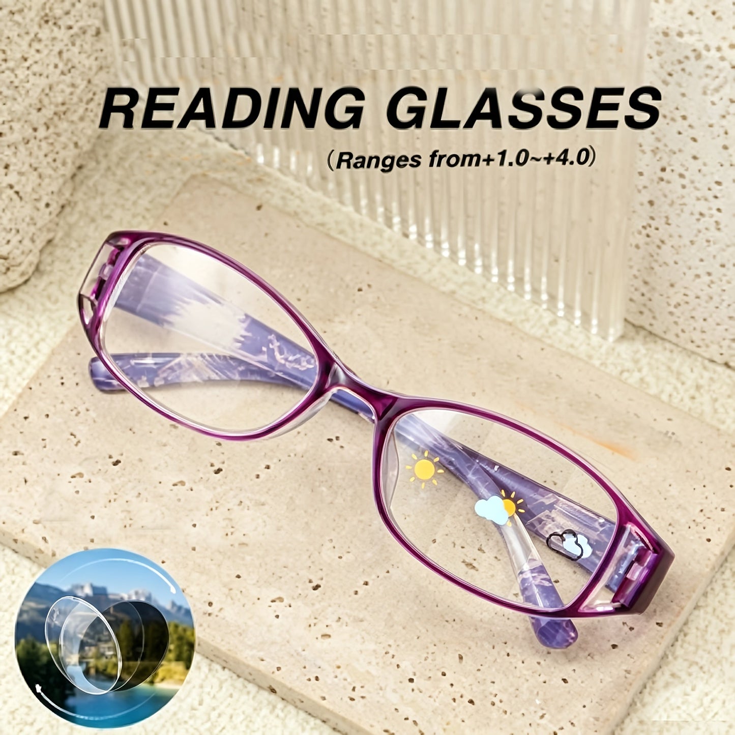 3-Pack Women's Reading Glasses Ultra-Light Flower Skeleton Frame Ladies Presbyopia Readers Stylish Combo Set Strengths +1.00 to +4.00 Super Value Multi-Pair Gift for Women