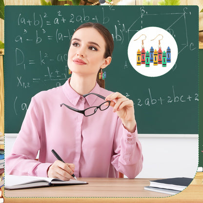 36 Pairs Teacher Earrings Set for Women Book Pencil Ruler Apple Stud & Dangle Earrings - Back to School Teacher Appreciation Gift Party Favor Pack Christmas Gift