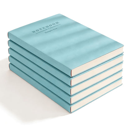 Soft Faux Leather Notebook 5-Pack Set Square Ruling Soft Cover Bookmark Extra Thick Pages for Business Meetings School Academic Writing – 7 Colors