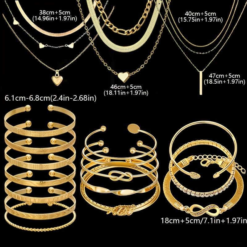 Boho Jewelry Set for Women 37-87 Pcs – Heart Twist Butterfly Earrings, Necklaces, Rings & Bangles, Minimalist Bohemian Style, Multi-Element Combo for Daily Holiday Vacation Wear