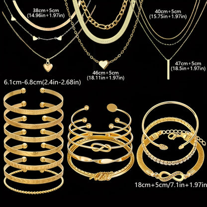Boho Jewelry Set for Women 37-87 Pcs – Heart Twist Butterfly Earrings, Necklaces, Rings & Bangles, Minimalist Bohemian Style, Multi-Element Combo for Daily Holiday Vacation Wear
