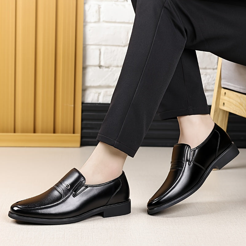 Men's Oxford Dress Shoes Formal Slip-On Business Loafers High Quality Fashion Leather Look Footwear for Men Extra Large Sizes US 7-13 Black