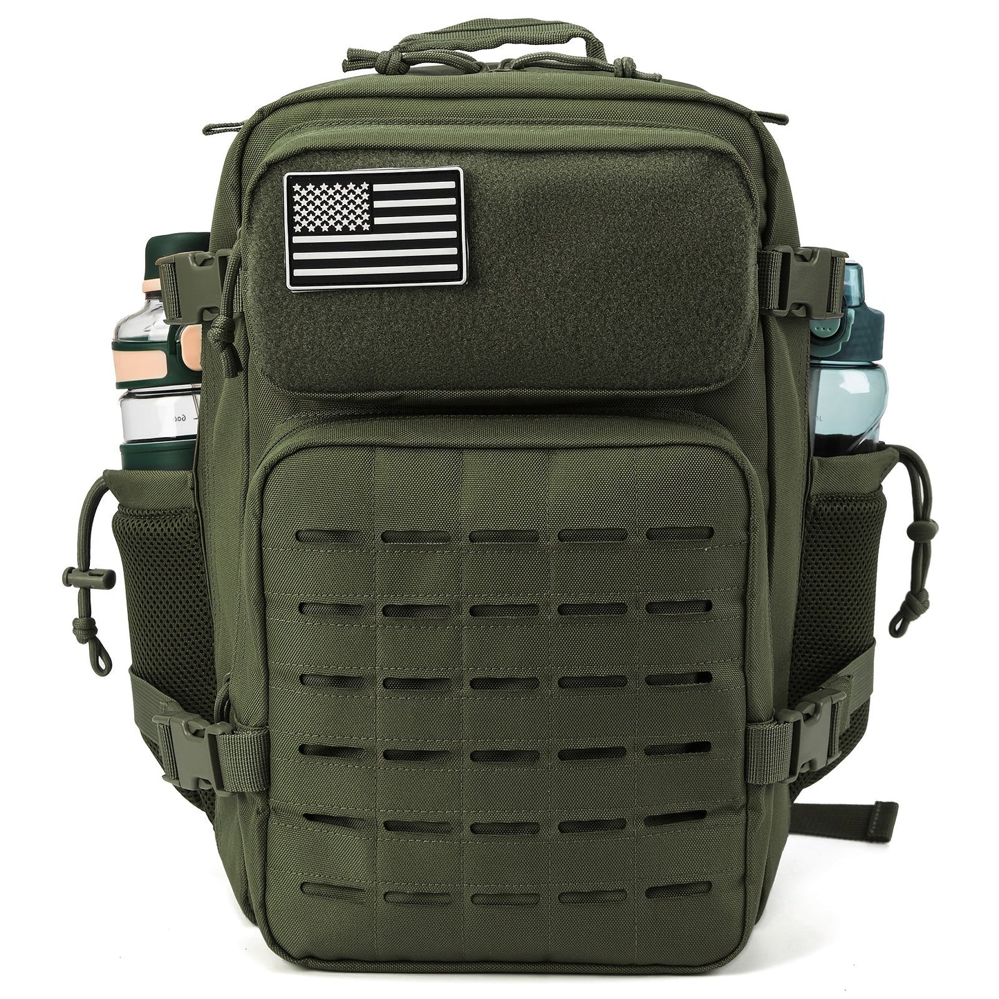 25L MOLLE Tactical Laptop Backpack for Men Women – Military Bug Out Bag Hiking Daypack with Dual Cup Holders, 9 Colors, Office & Outdoor Travel Pack