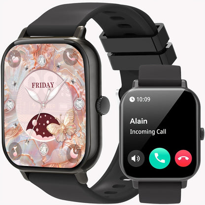 Smartwatch 1.83 Inch HD Screen Bluetooth Call Music Playback Sleep Monitor Step Calorie Fitness Tracker Sports Watch 3 Colors Gift