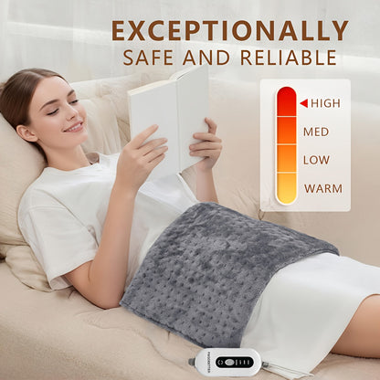 Heating Pad for Back Neck Shoulders & Cramps – Ultra Soft Flannel with 6 Heat Settings, Dry & Moist Heat, Auto Shut-Off, Machine Washable, 3 Sizes (12x15 / 12x24 / 17x33 in), Perfect Gift for Mom