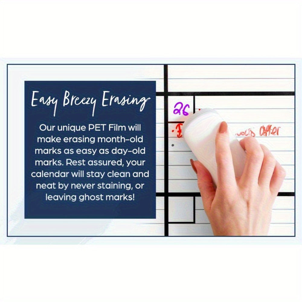 A3 Large Erasable Whiteboard Calendar – Reusable Dry Erase Monthly & Weekly Wall Planner for Office, Home & School, Includes Markers, Family Schedule, Gym & Yoga Planner