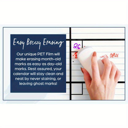 A3 Large Erasable Whiteboard Calendar – Reusable Dry Erase Monthly & Weekly Wall Planner for Office, Home & School, Includes Markers, Family Schedule, Gym & Yoga Planner