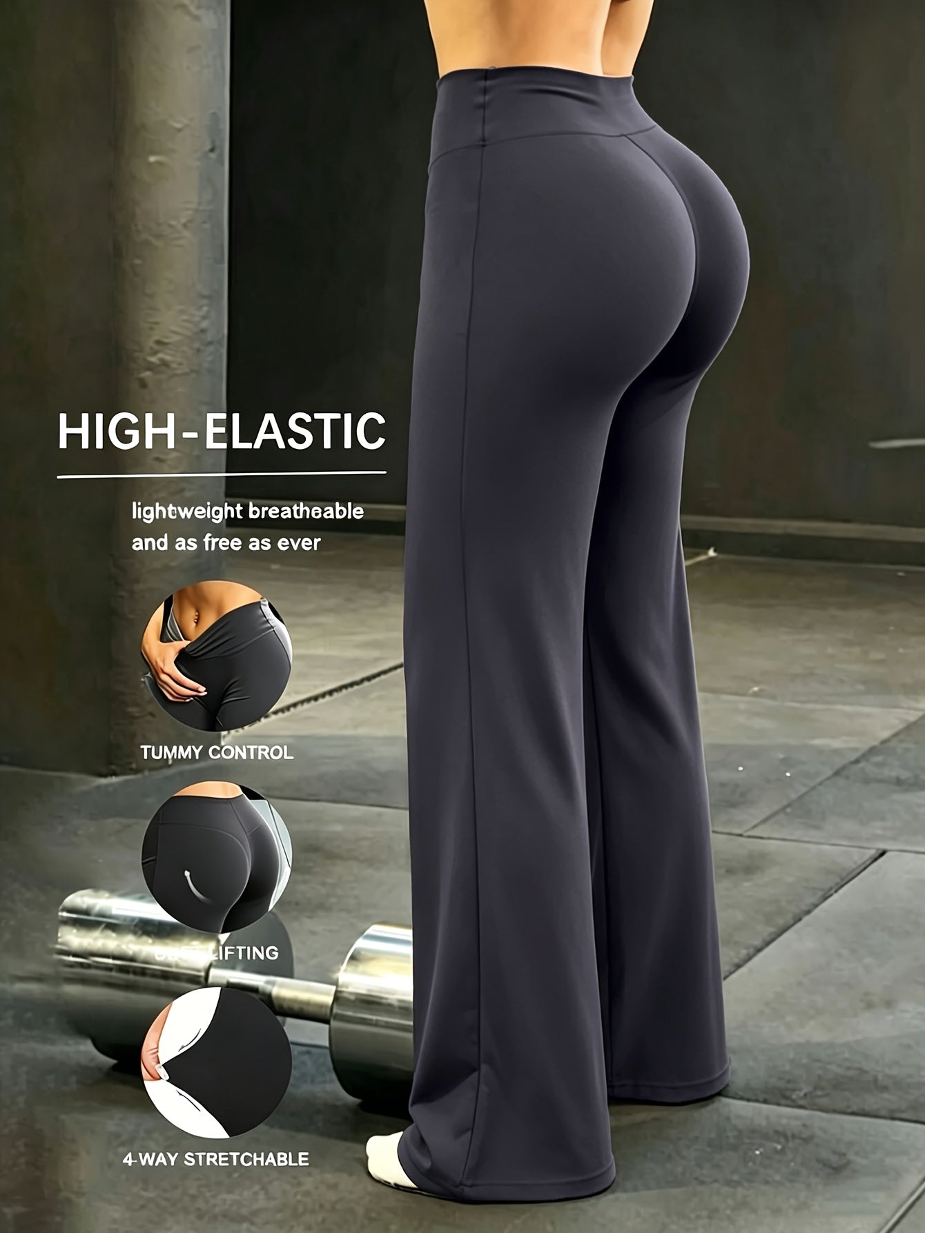 Women's High-Waist Wide-Leg Pants Quick-Dry Loose Fit Elastic Waistband - Casual French Style Summer Spring Long Pants S-XL
