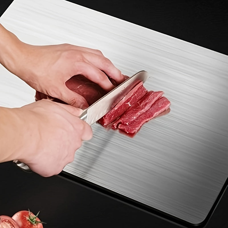 Stainless Steel Cutting Board Set of 3 Premium BPA-Free Rust-Resistant Easy to Clean Space-Saving Kitchen Chopping Boards for Meat Vegetables Fruit Food Prep