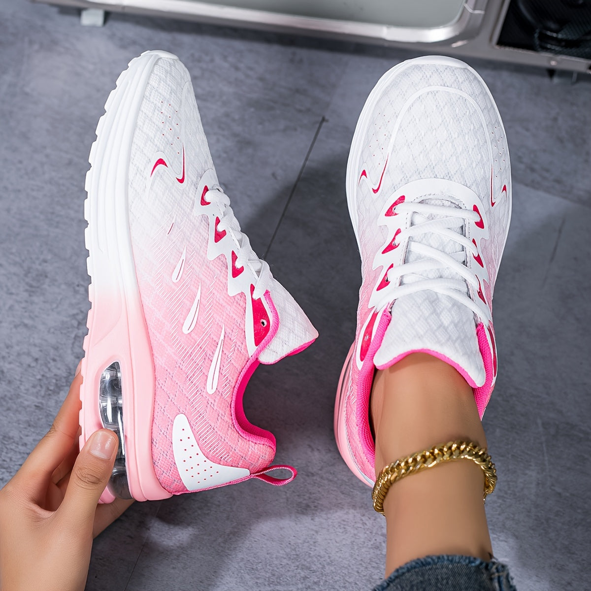Women's Lightweight Mesh Running Shoes – Non-Slip Breathable Sneakers with Air Cushion & Arch Support for Running, Walking, Tennis, Gym & Casual Wear, Available in Multiple Colors & Sizes EU 36-43