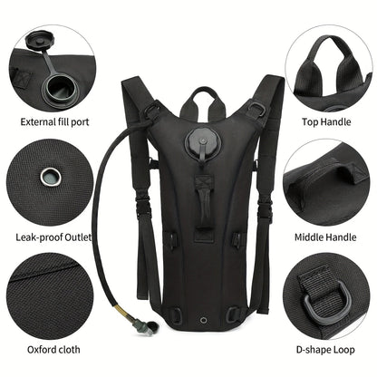 Hydration Backpack with 101oz Water Bladder Tactical Lightweight Pack for Hiking Biking Running Climbing – Adjustable Straps Large Capacity Black Green